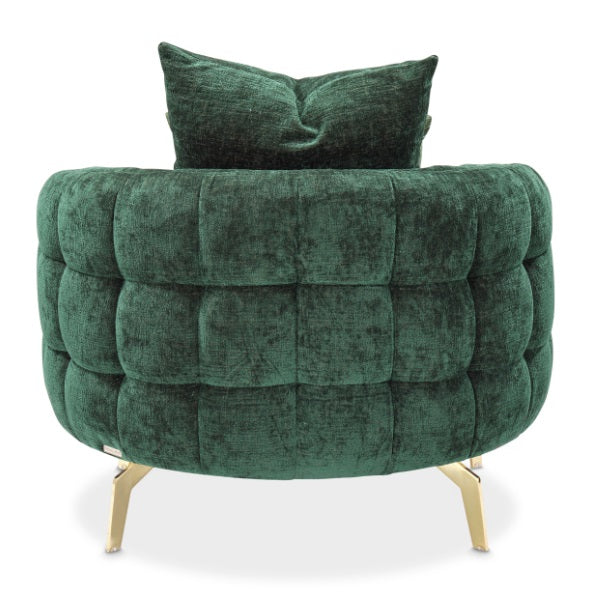 AICO Furniture Celine Chair in Emerald/Gold