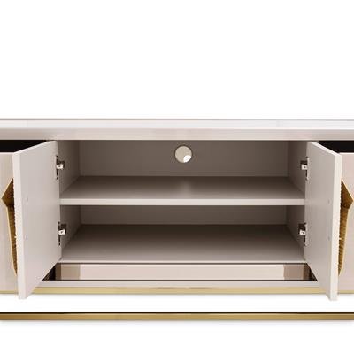 AICO Carmela Media Cabinet in Shimmer Ivory