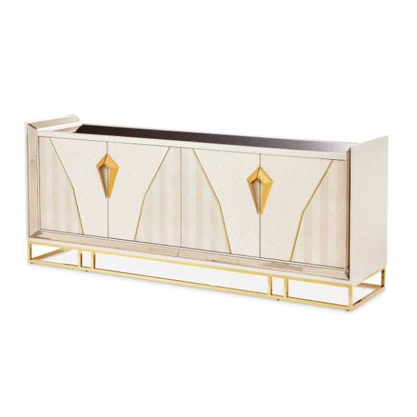 AICO Furniture Carmela Console Table in Shimmer Ivory image