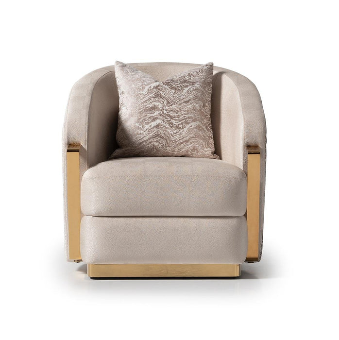 AICO Carmela Accent Chair in Shimmer Ivory LFR-CRMA816-AMD-806 image