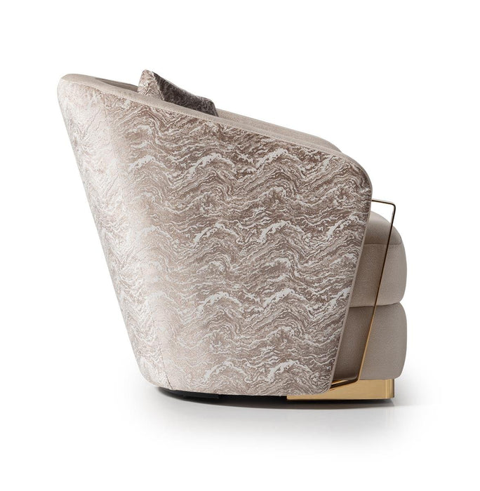 AICO Carmela Accent Chair in Shimmer Ivory