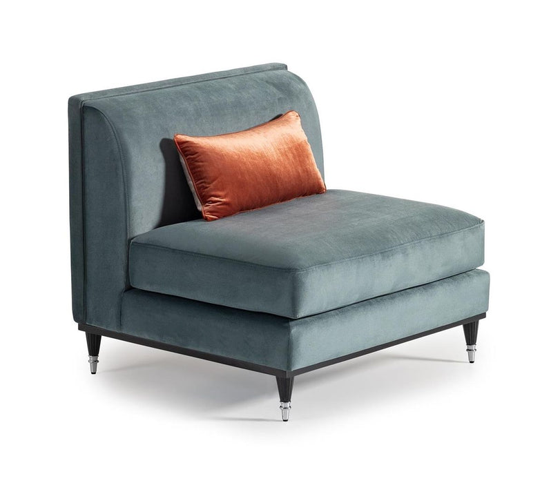 AICO La Francaise Armless Chair in Azure/Black