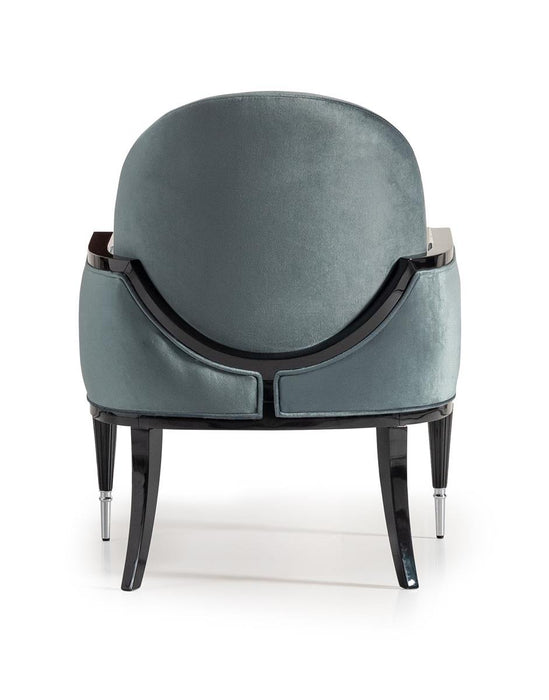 AICO La Francaise Accent Chair in Azure/Black