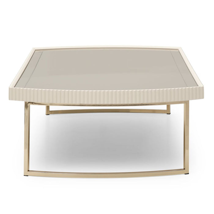 AICO Lisbon Cocktail Table in Silken Matte Cream