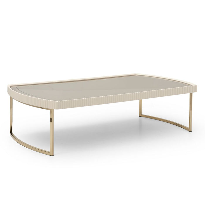 AICO Lisbon Cocktail Table in Silken Matte Cream image