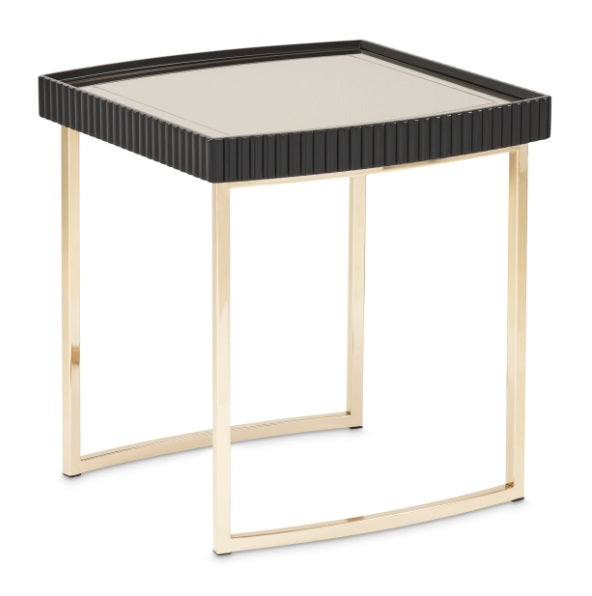AICO Furniture Lisbon Side Table in Silken Matte Black