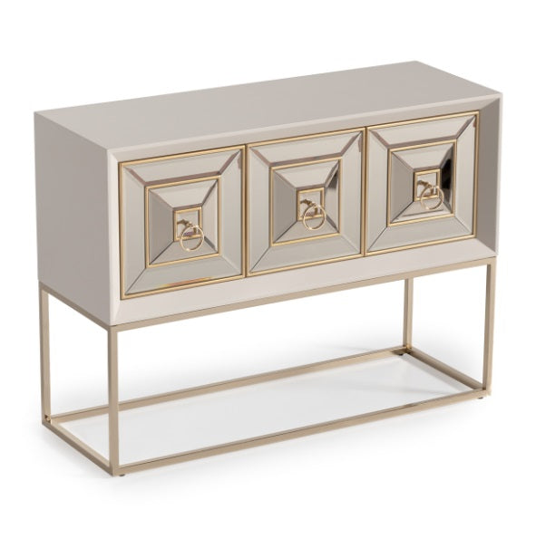 AICO Furniture Madison Small Console with Leg in Glistening Gold