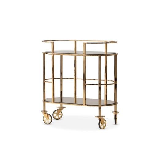 AICO Furniture Savannah Breeze Serving Cart in Bright Gold image