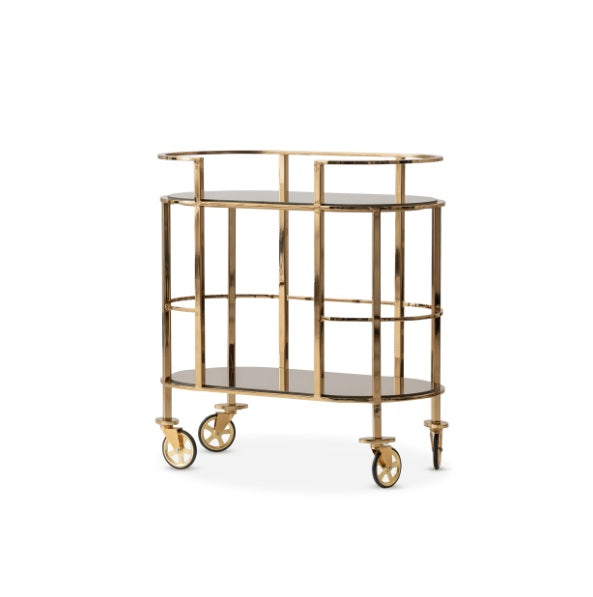 AICO Furniture Savannah Breeze Serving Cart in Bright Gold image