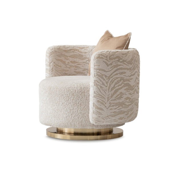 AICO Furniture Savannah Breeze Swivel Chair Cashmere in Bright Gold image