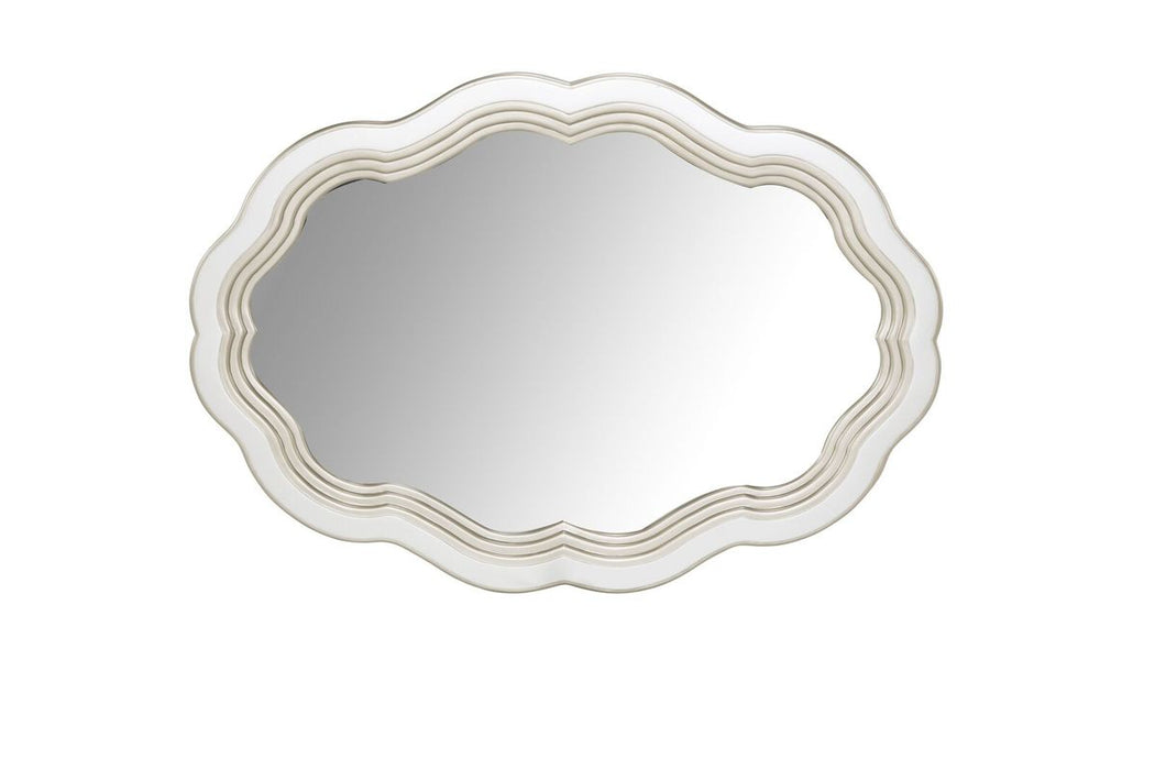 AICO London Place Wall Mirror in Creamy Pearl