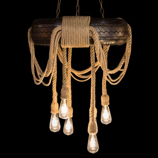 AICO Furniture Lighting Ranchero 6 Light Chandelier in Black image