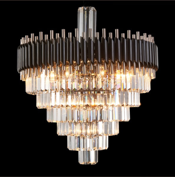 AICO Furniture Lighting Symphony Round 24 Light Chandelier in Clear