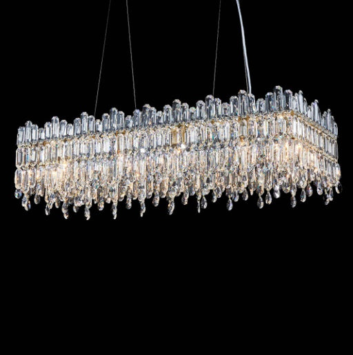 AICO Furniture Lighting Royal Crown Rectangular 12 Light Chandelier in Clear image