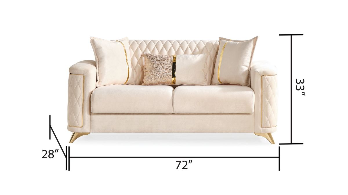 Galaxy Home Luna Loveseat in Ivory