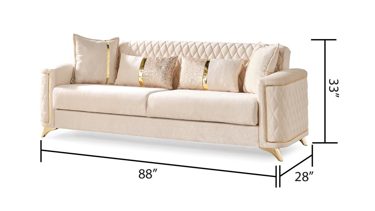 Galaxy Home Luna Sleeper Sofa in Ivory