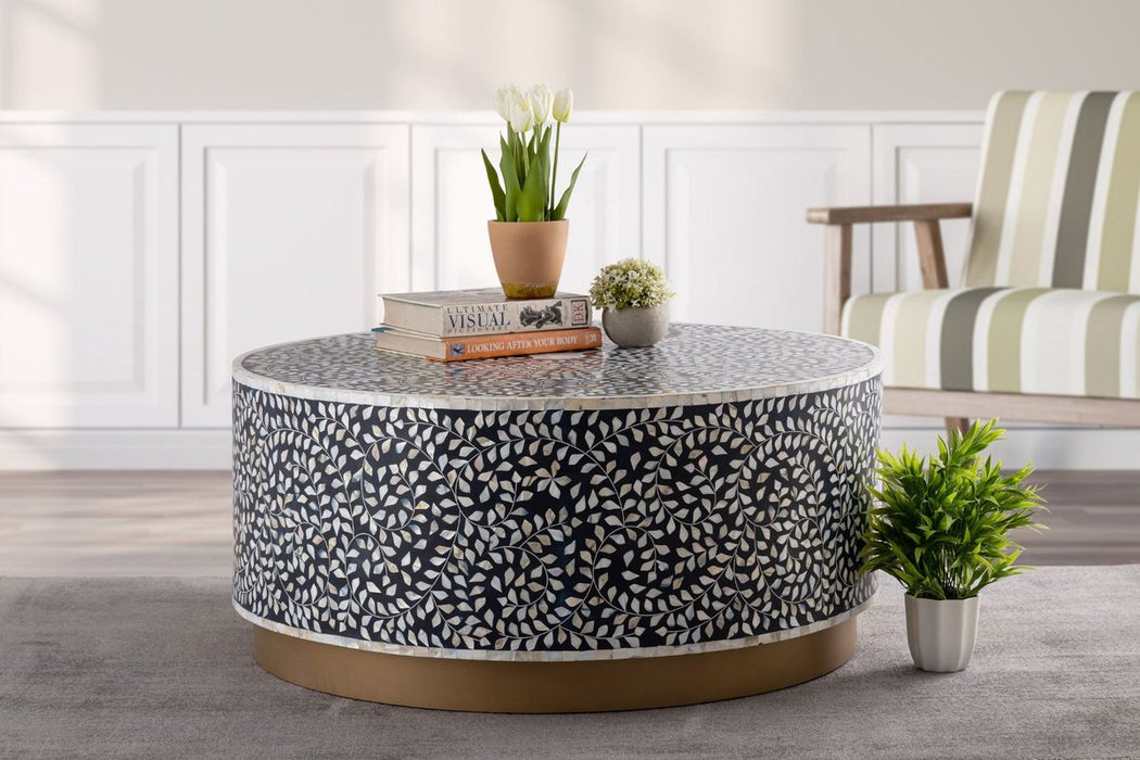 Galaxy Home Modern Luxe Coffee Table in Navy