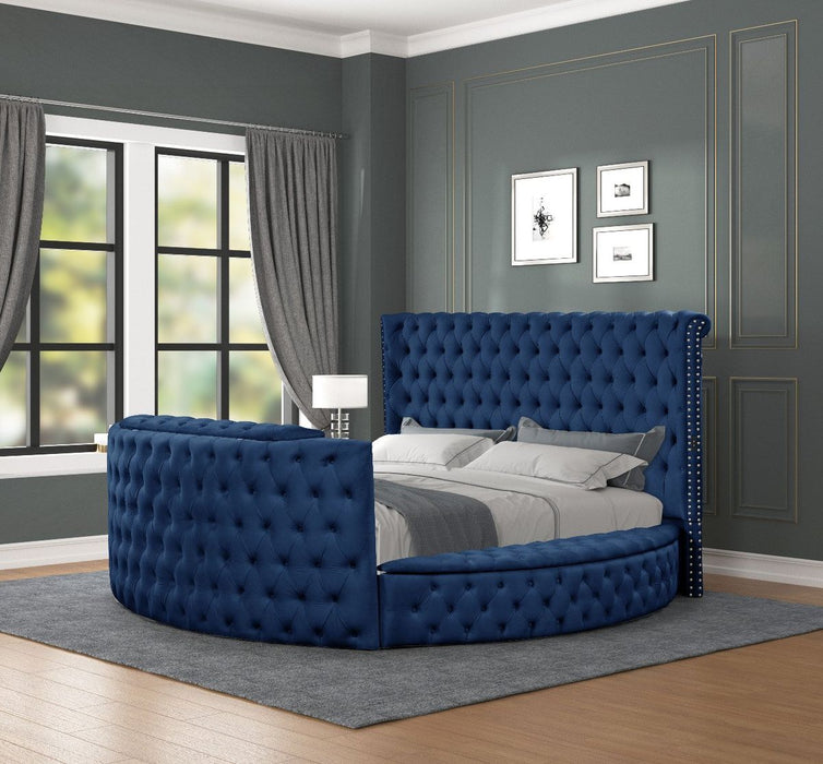 Galaxy Home Maya Queen Bed in Navy