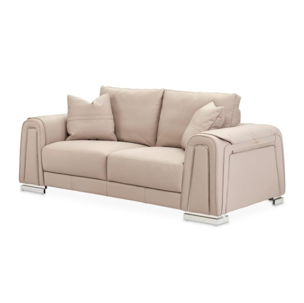 AICO Furniture Mia Bella Bergamo Loveseat in Stainless Steel image