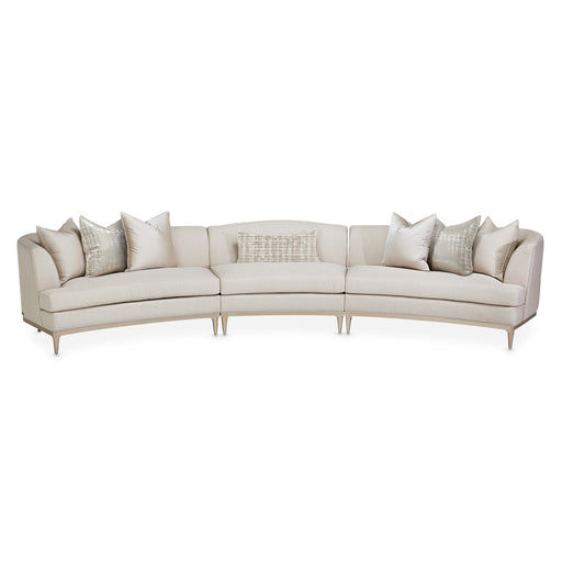AICO Malibu Crest 3-Piece Sofa Sectional in Pearl Chardonnay image