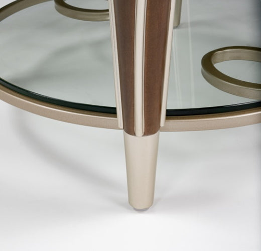 AICO Villa Cherie End Table in Hazelnut
