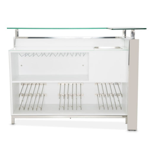 AICO Furniture State St. Bar Table in Glossy White