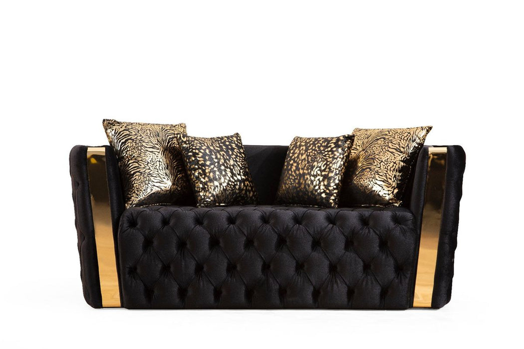 Galaxy Home Naomi Loveseat in Black