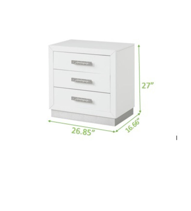 Galaxy Home Coco Nightstand in Milky White