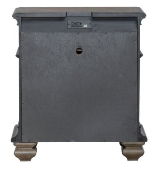 Liberty Furniture Carlisle Court 3 Drawer Nightstand with Charging Station in Chestnut with Dusty Wax