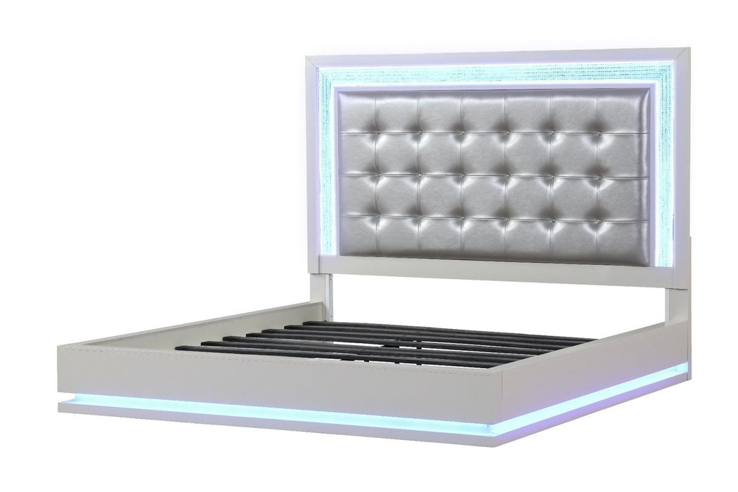 Galaxy Home Passion King Bed in Milky White