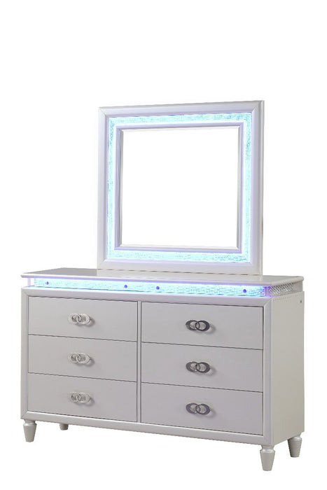 Galaxy Home Perla Dresser in Milky White