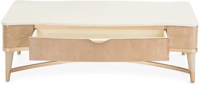 AICO Malibu Crest Rectangular Cocktail Table in Blush