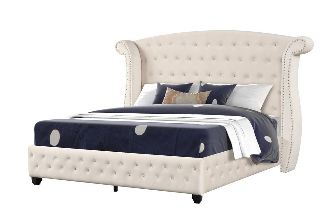 Galaxy Home Sophia Queen Bed in Cream