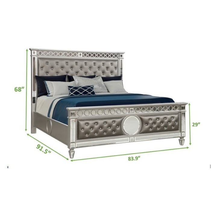 Galaxy Home Symphony King Bed in Silver
