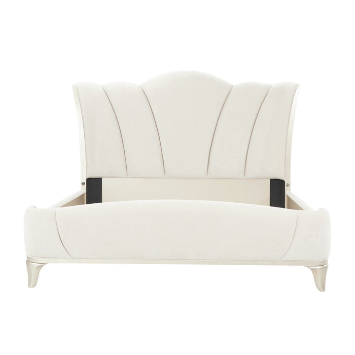AICO Furniture La Marisia Queen Upholstered Platform Bed in Creamy Pearl image