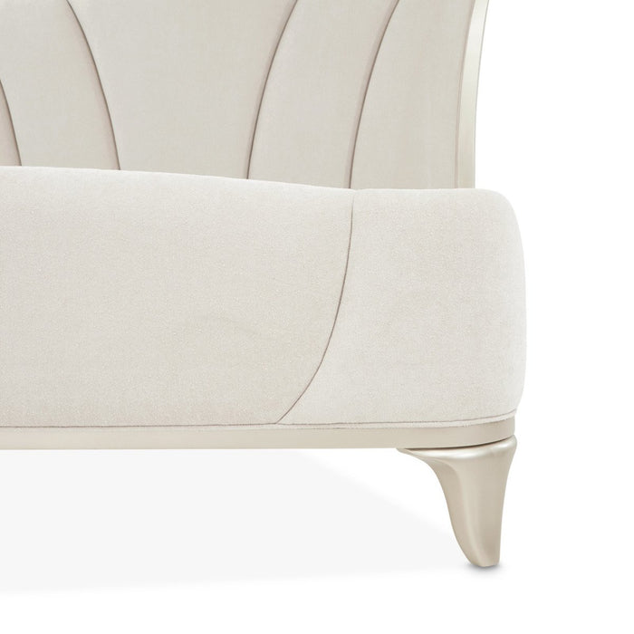 AICO Furniture La Marisia California King Upholstered Platform Bed in Creamy Pearl