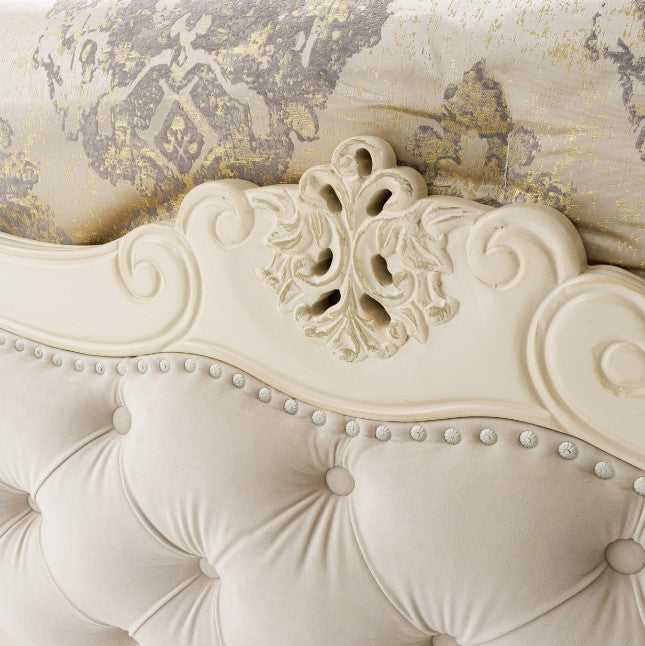 AICO Lavelle Cal King Wing Mansion Bed in Classic Pearl