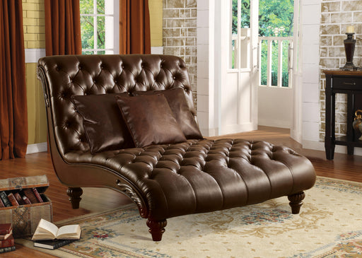 Anondale 2-Tone Brown PU Chaise & 3Pillows image