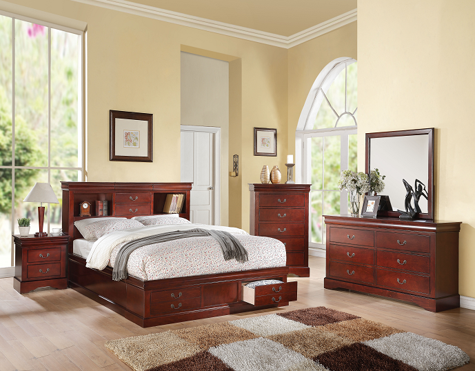 Louis Philippe III Cherry Eastern King Bed image