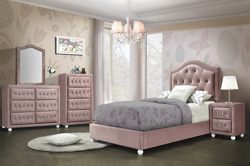 Reggie Pink Fabric Twin Bed image
