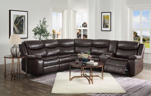 Tavin Espresso Leather-Aire Match Sectional Sofa (Motion) image