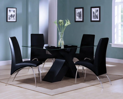 Pervis Black & Clear Glass Dining Table image