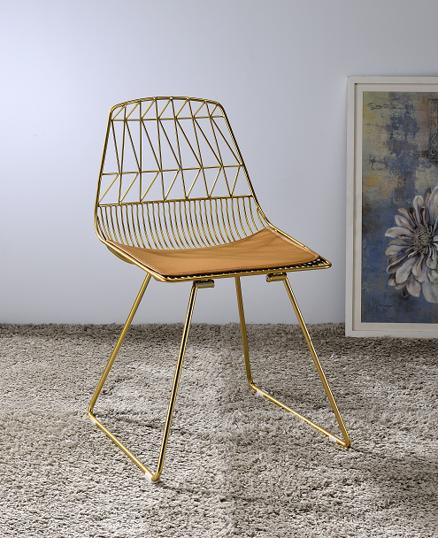 Faina Whiskey PU & Gold Side Chair image