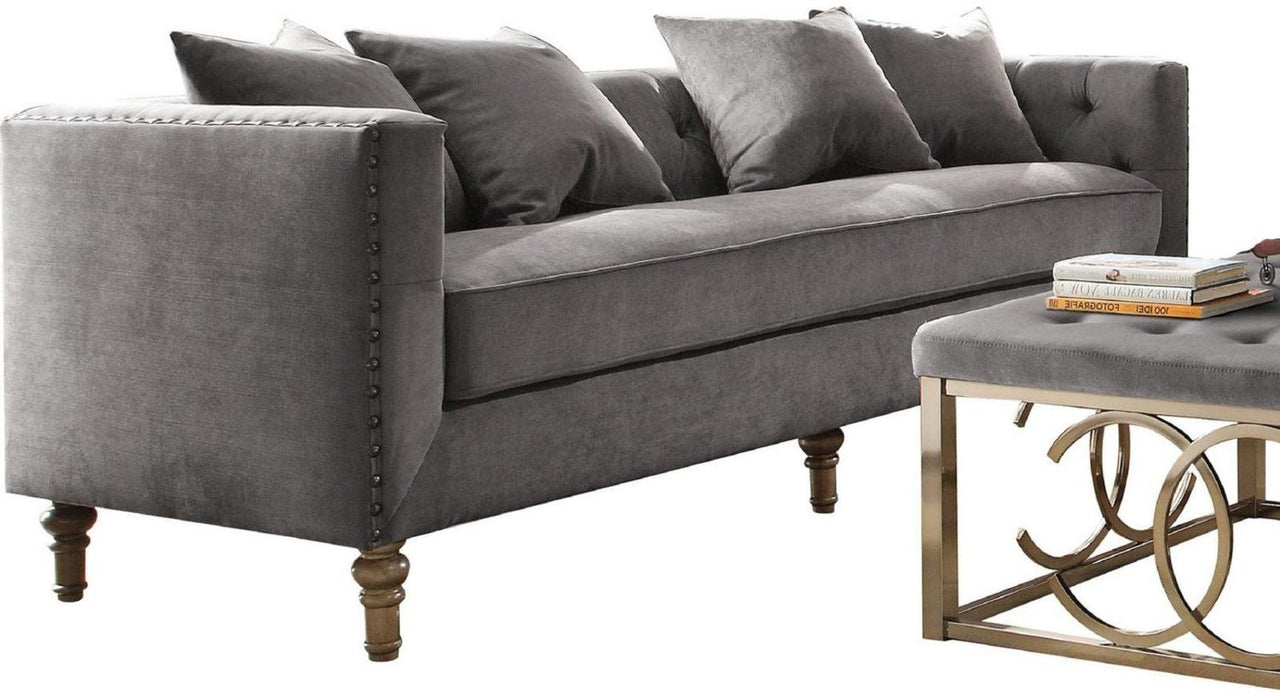 Acme Furniture Sidonia Sofa in Gray Velvet 53580 image